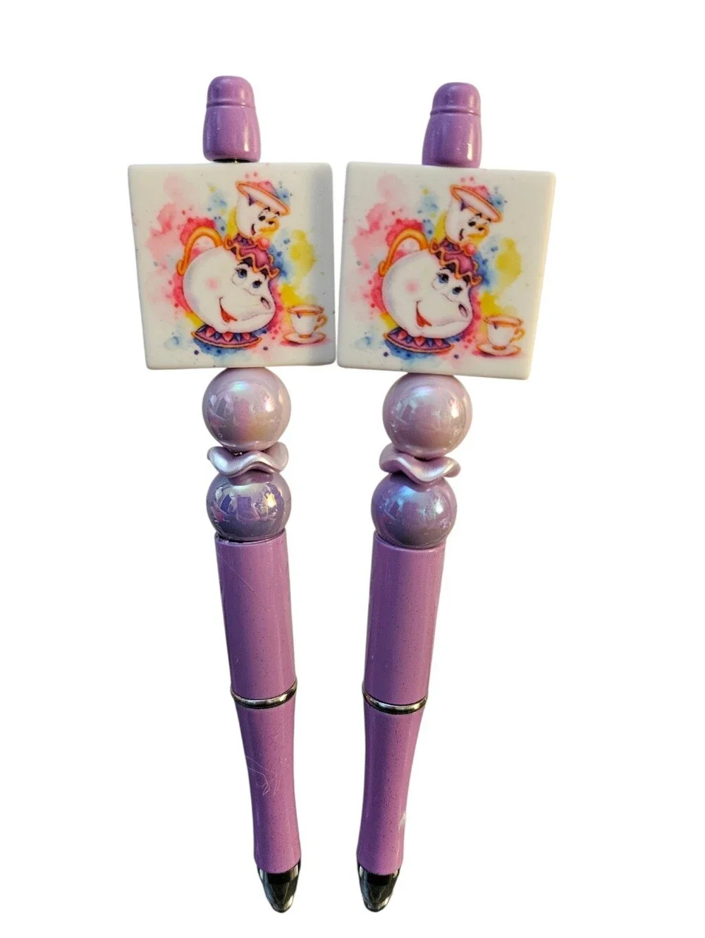 Disney Tea Pot Purple Pen Set - Cute Writing Pens